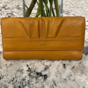 Coach Pleated Wallet in Saffron. 7.5in x 4in